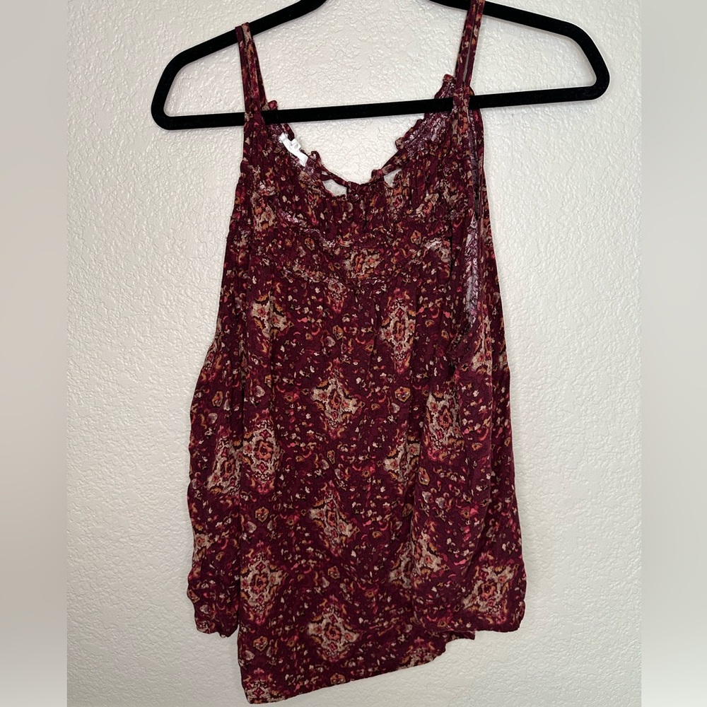 Maurices Floral Tank Top Tie Front Tank Top Size 2X